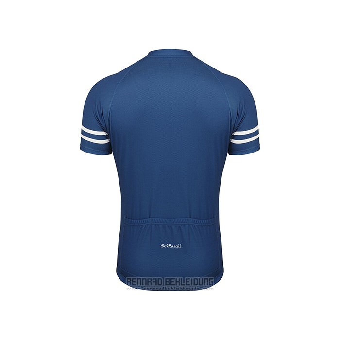 2021 Fahrradbekleidung De Marchi Dunkel Blau Trikot Kurzarm und Tragerhose